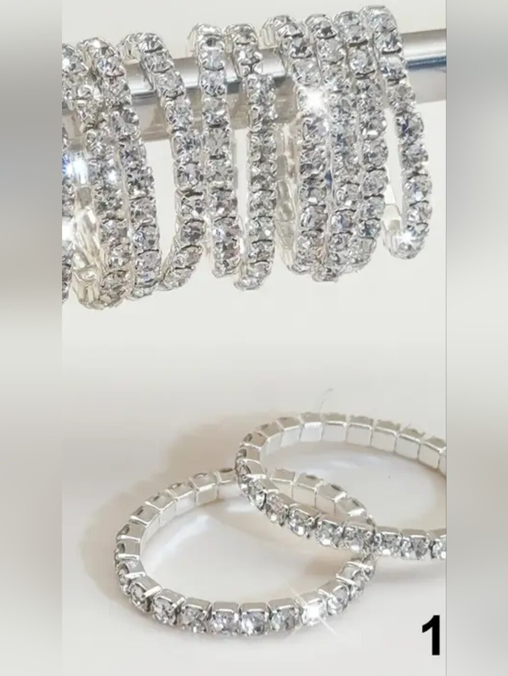 7/$10 Silver Crystal Stretch Toe Ring - (1-piece)